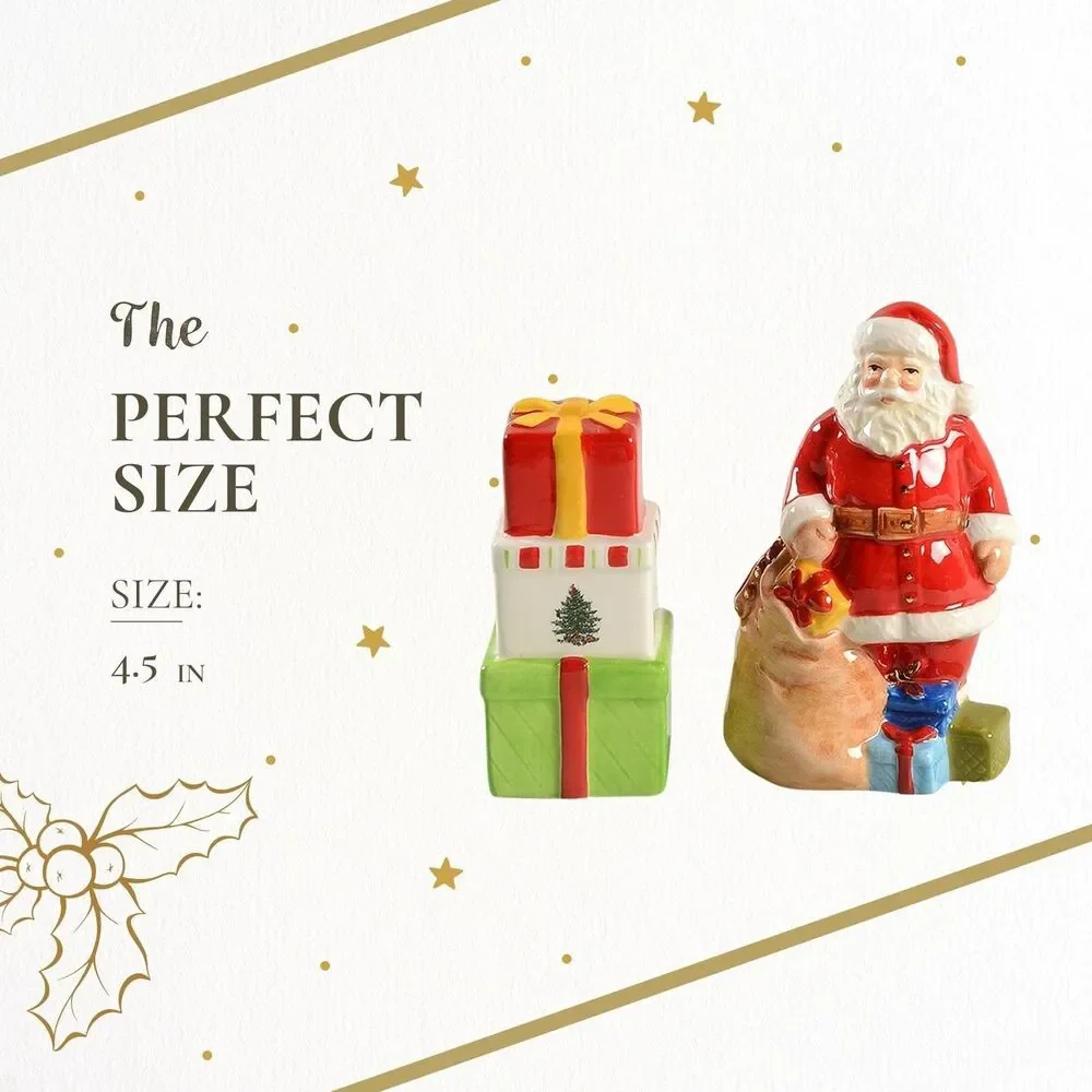 NEW IN BOX Spode Christmas Tree Salt & Pepper Set Earthenware